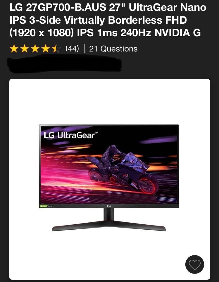 LG Ultra gear 240hz Gaming Monitor 27”