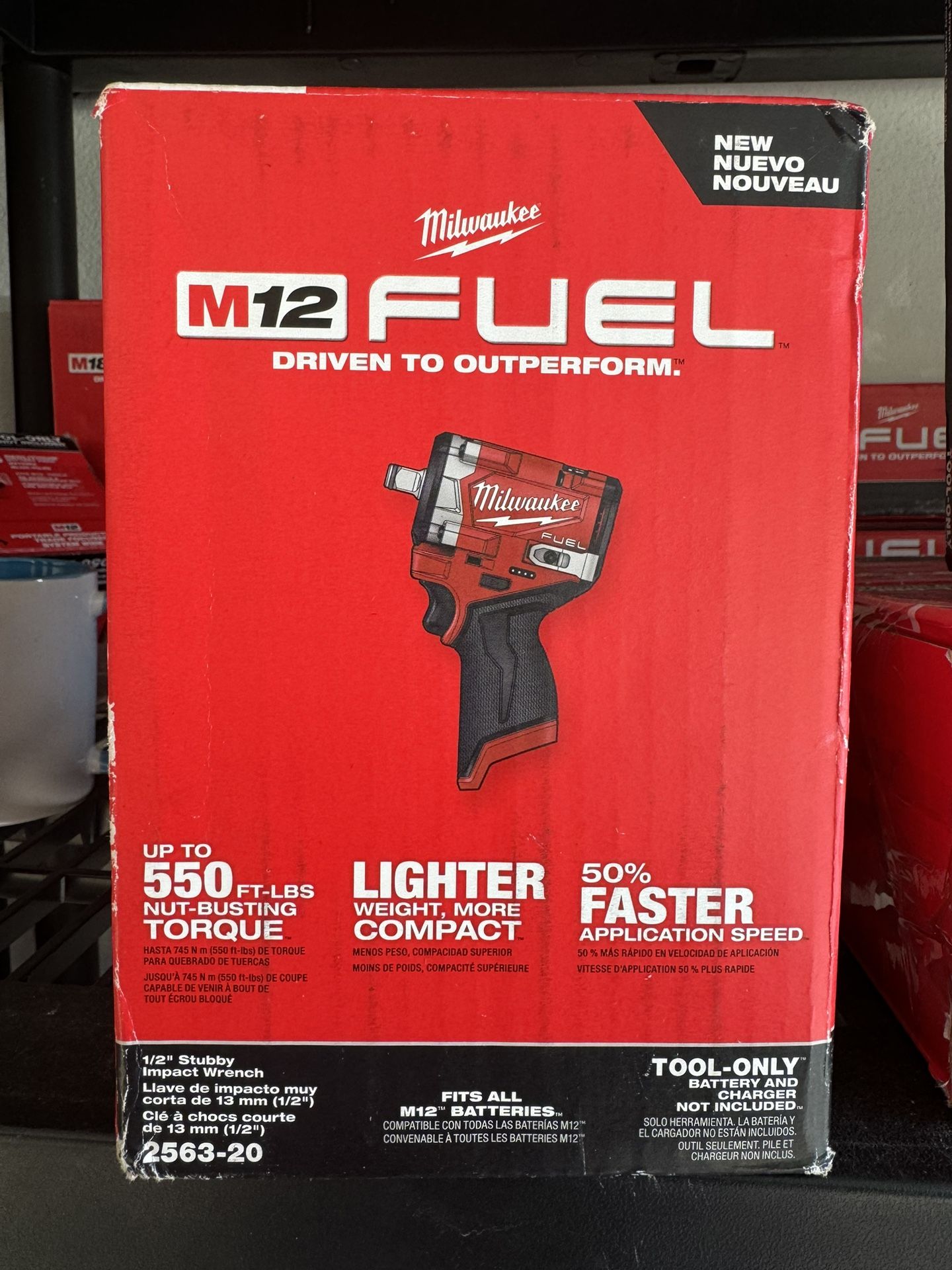 Milwaukee M12 FUEL 12V Lithium-Ion Brushless Cordless Stubby 1/2 in. Impact Wrench (Tool-Only)