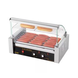 Hot Dog Roller 7 Rollers 18 Hot Dogs Capacity Stainless Sausage Grill Cooker Machine, ETL Certified