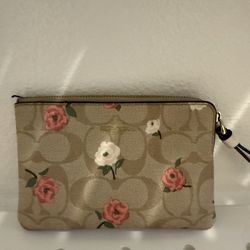 Floral Coach Wristlet Wallet 