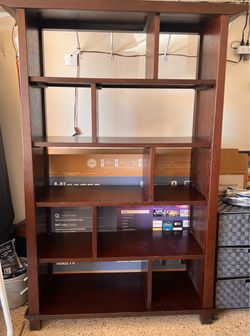 Dark Wood Bookcase Shelving Unit