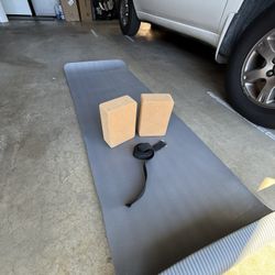 Yoga Mat, Cork Yoga Blocks, Yoga Strap