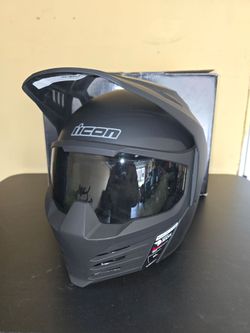 New Matte Black Icon Elsinore Modular Helmet