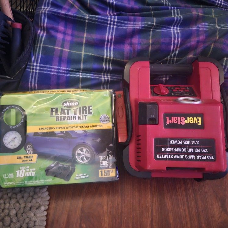 Air compressor and battery jumper 