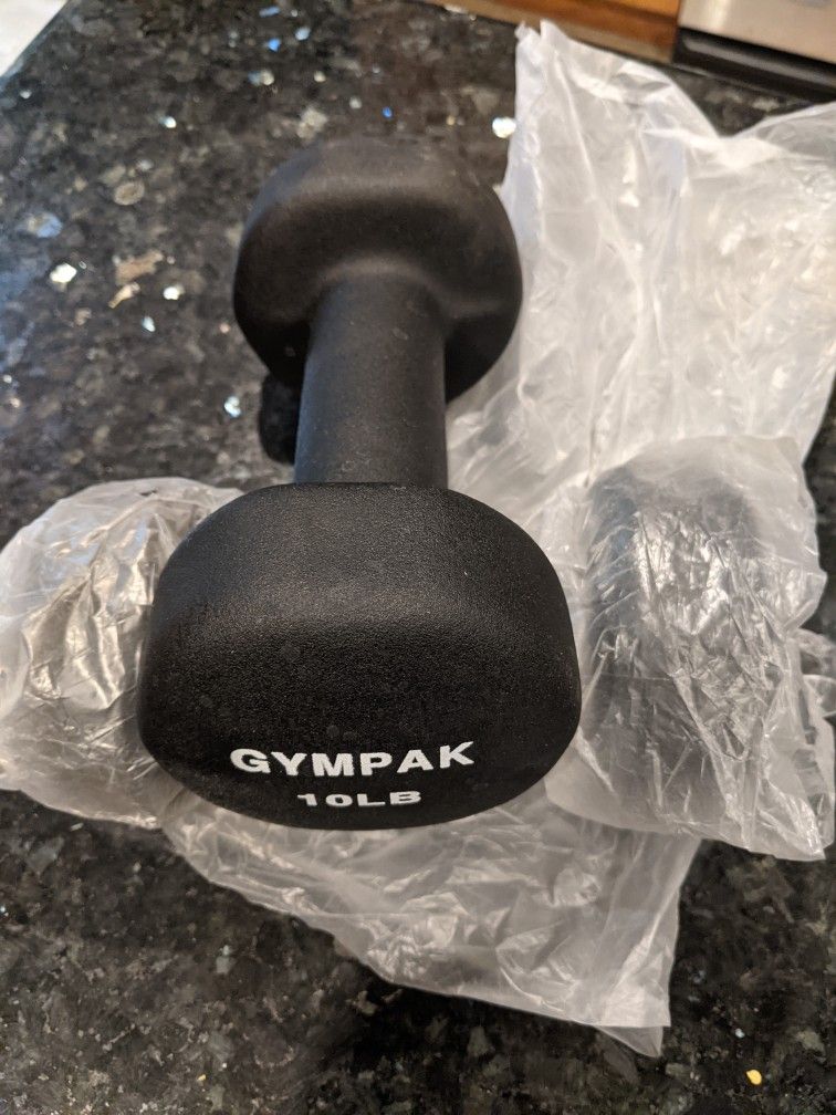 New 10 # Neoprene Covered Dumbbell Pair