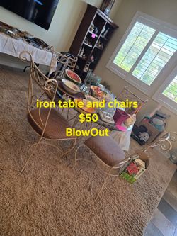 Iron table and chairs