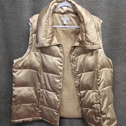 Gold Puffer Vest Women's Size 3X Charter Club