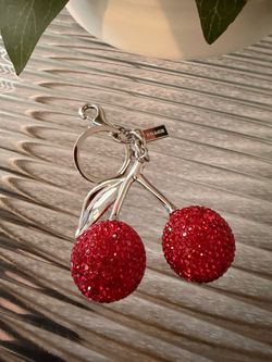 Coach Cherry Crystal Keychain Bag Charm