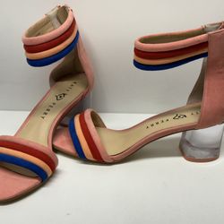 New!! Womens Katy Perry The Sierra Heeled Sandals, Pink Salmon Size 8.5