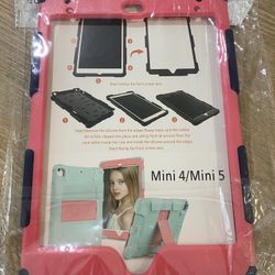 iPad Mini 4/5 lim Heavy Duty Shockproof Rugged Protective Case with Built-in Stand