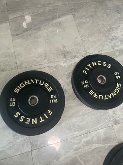 Cash only no Zelle pair of 45lb Olympic weights plates total 90 lb bumper plates new