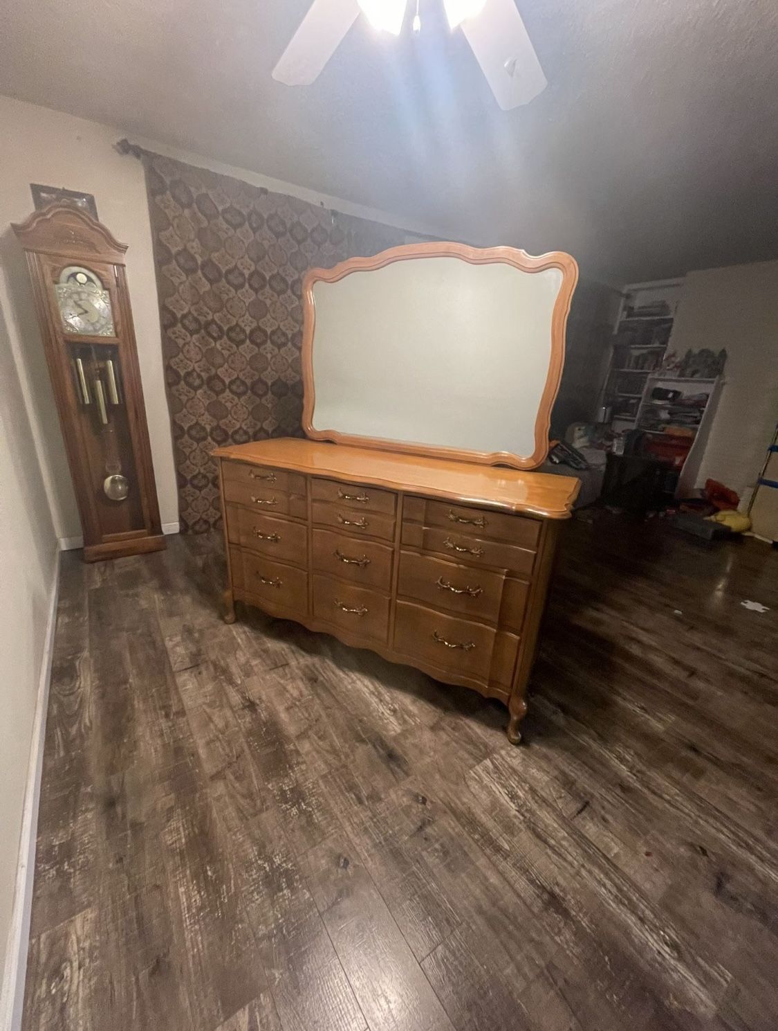 ✨ Elegant 9-Drawer Birch Dresser & Matching Queen Headboard Set ✨