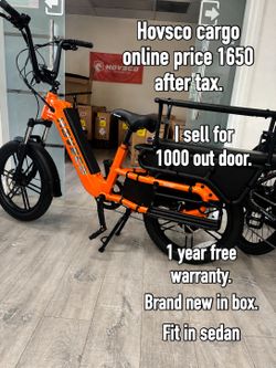 Cargo electric bike for kid, grocery, family and pet ebike