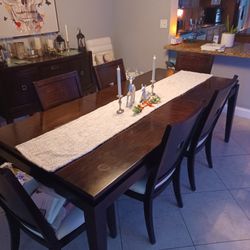 DINNING TABLE With 6 CHAIRS AND BUFFET