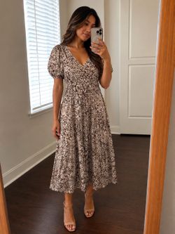 Women’s Animal Print Midi Dress – New, Never Worn