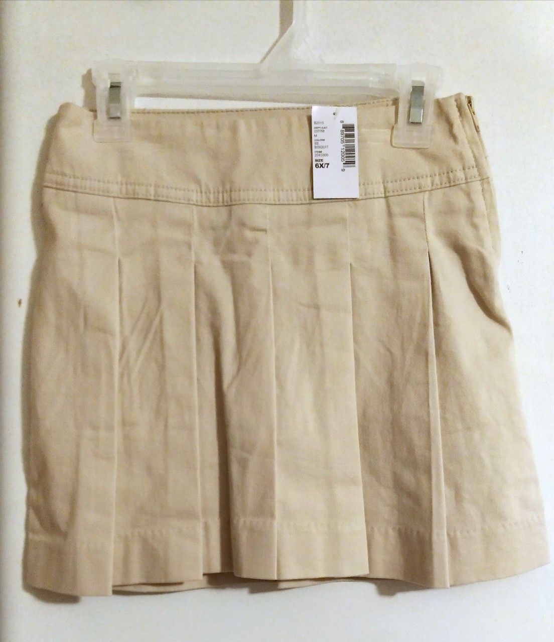 NEW Girls Skirt Pleated Scooter School Uniform Skirt with attached Shorts Tan 6x 7