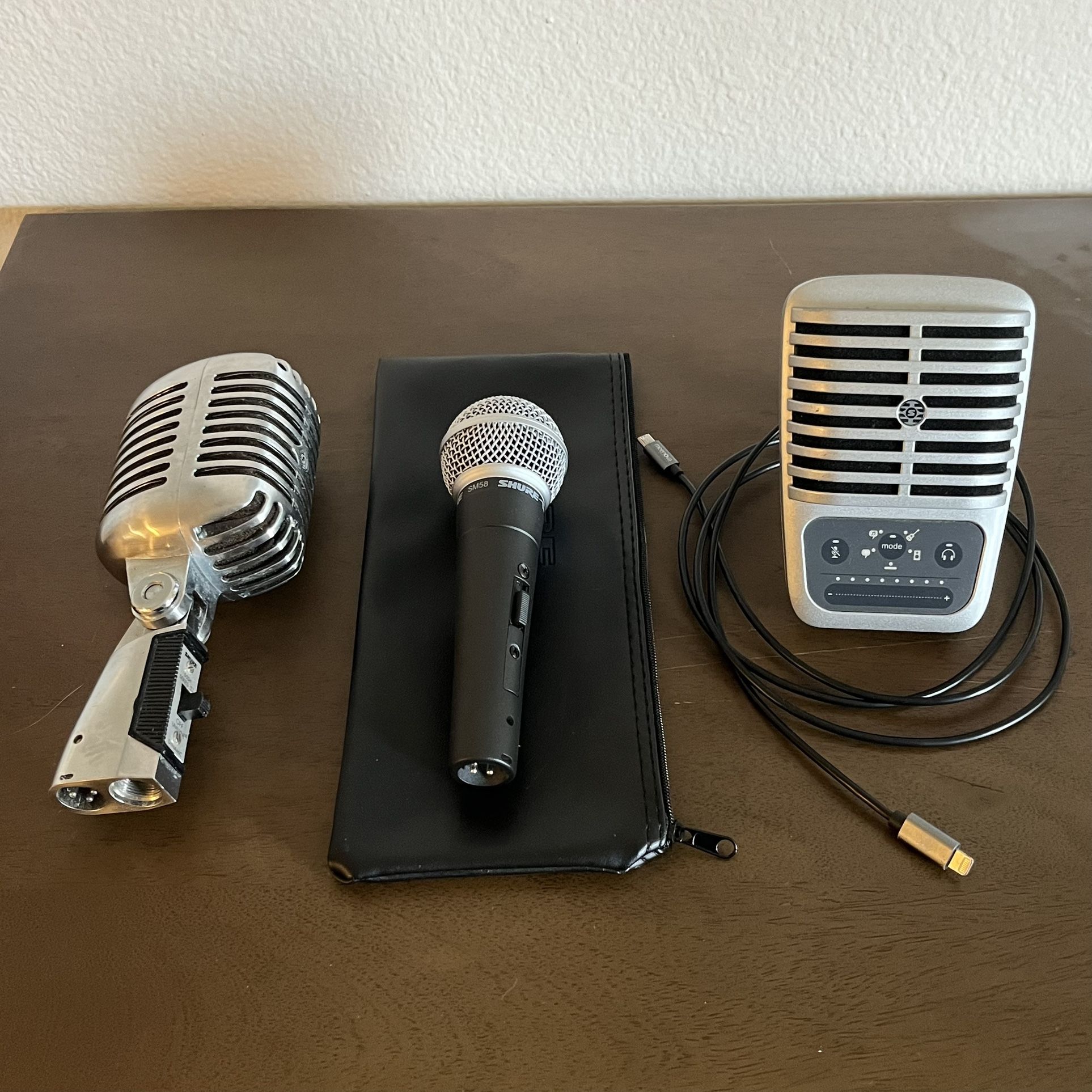 Shure Microphones (55sh, SM58, MV51)