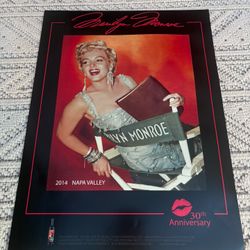 MARILYN MONROE MERLOT NAPA VALLEY WINE POSTER 2014