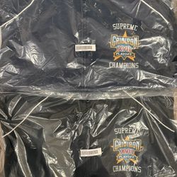 Supreme SS 25’ Week 1 Playoffs Zip Up Hooded Sweatshirt Black M Navy L