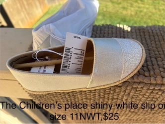 The Children’s Place shiny white slip on size 11 New