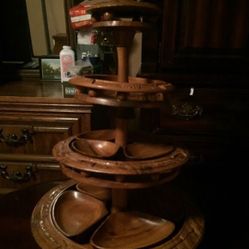 Solid Wood Centerpiece 3 tier server