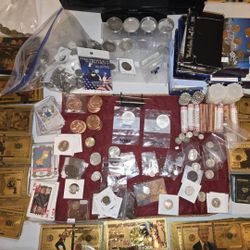 Silver, Commemorative 24k Gold Foils, Gold. Proof set & Coins