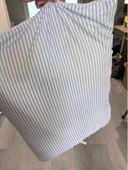 Blue & White Striped Decorative Pillow (Used)