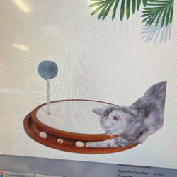 16” Cat Scratcher, Wood Roller Ball Toy, Chasing And Hunting For Kitten— New!!