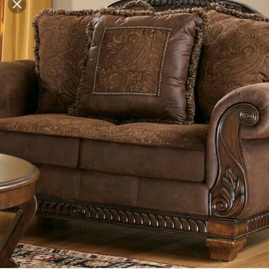 Ashley truffle sofa set bradington brown sofa pillows in box