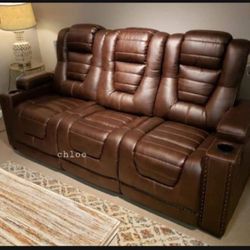 Owners Box Thyme Power Reclining Sofa Loveseat With Adjustable Headrest☄️ Brand New👌