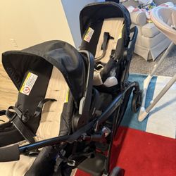 Baby Trend Double Stroller With 2 Car Seat