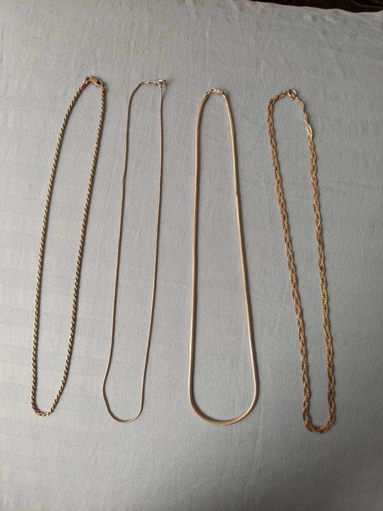 4- 16" Silver Chain Set