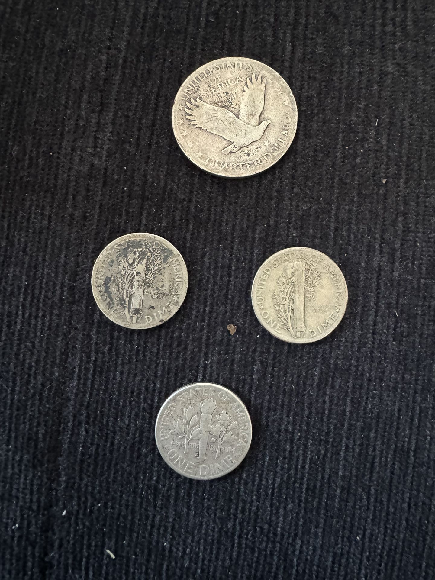 4 coins one quarter and 3 dimes.