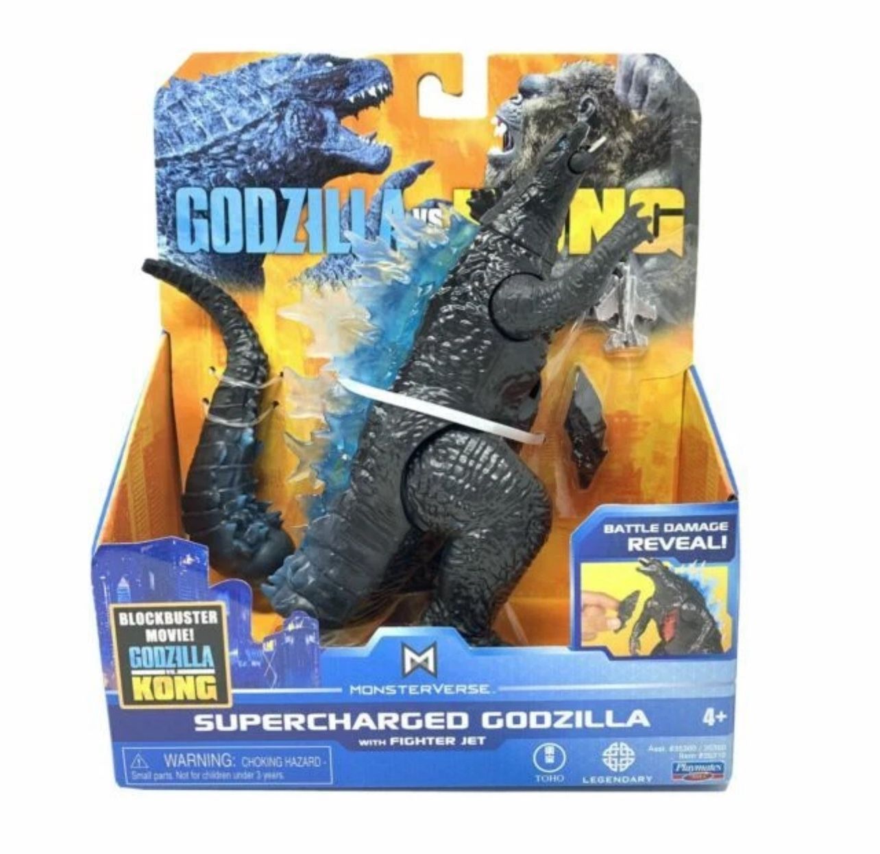 Godzilla vs Kong Monsterverse Supercharged Godzilla with Fighter Jet 6" Playmate