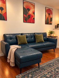 Leather couch sectional