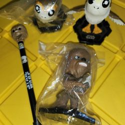 Chewbacca and Porgs funko minis/pen lot