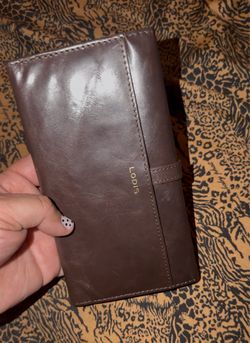 LODIS Brown Leather Organizer Wallet