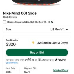 Nike Mind 001 BLACK SIZE 11