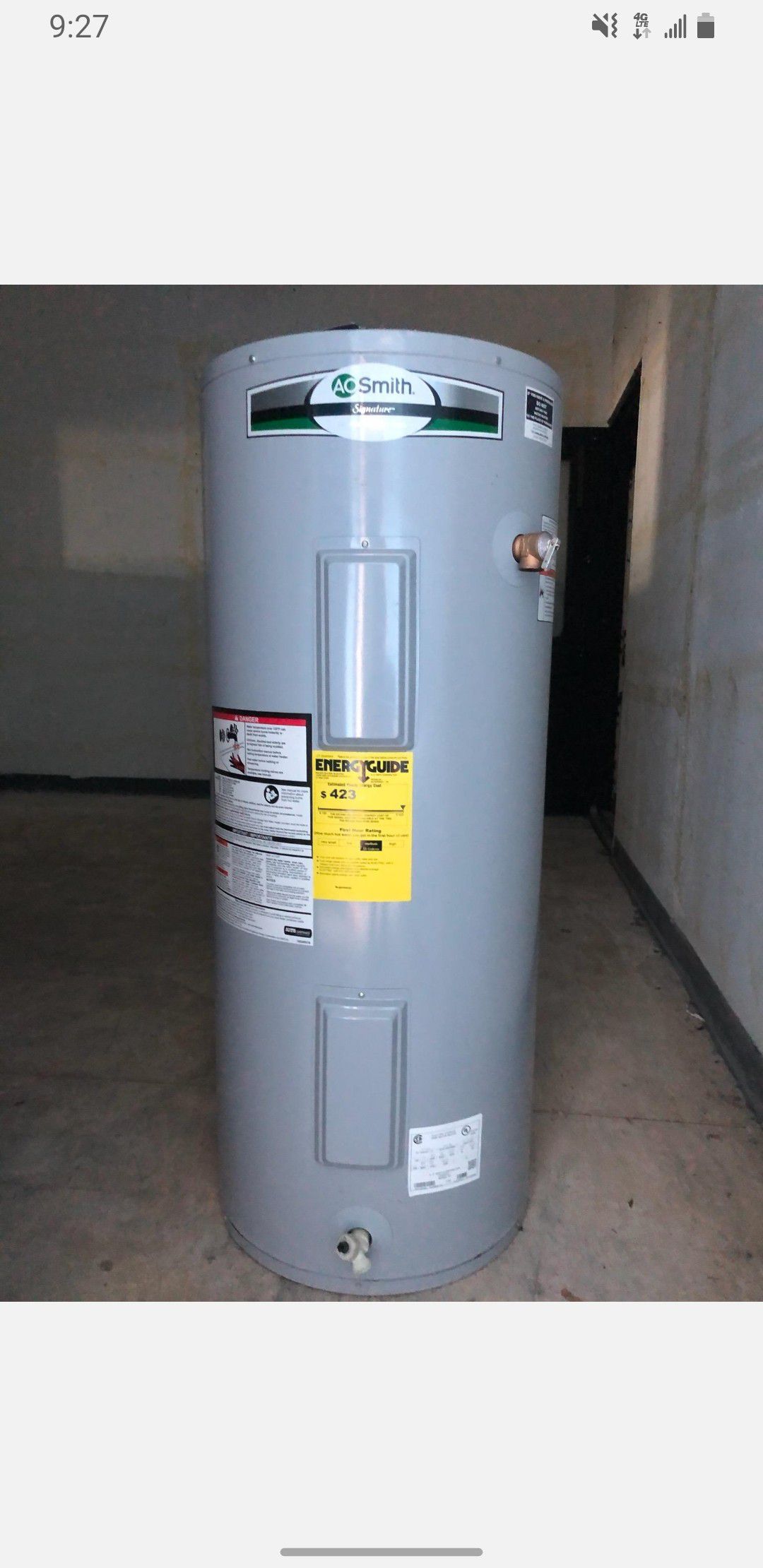 Electrical water heater 220v 40 gallons
