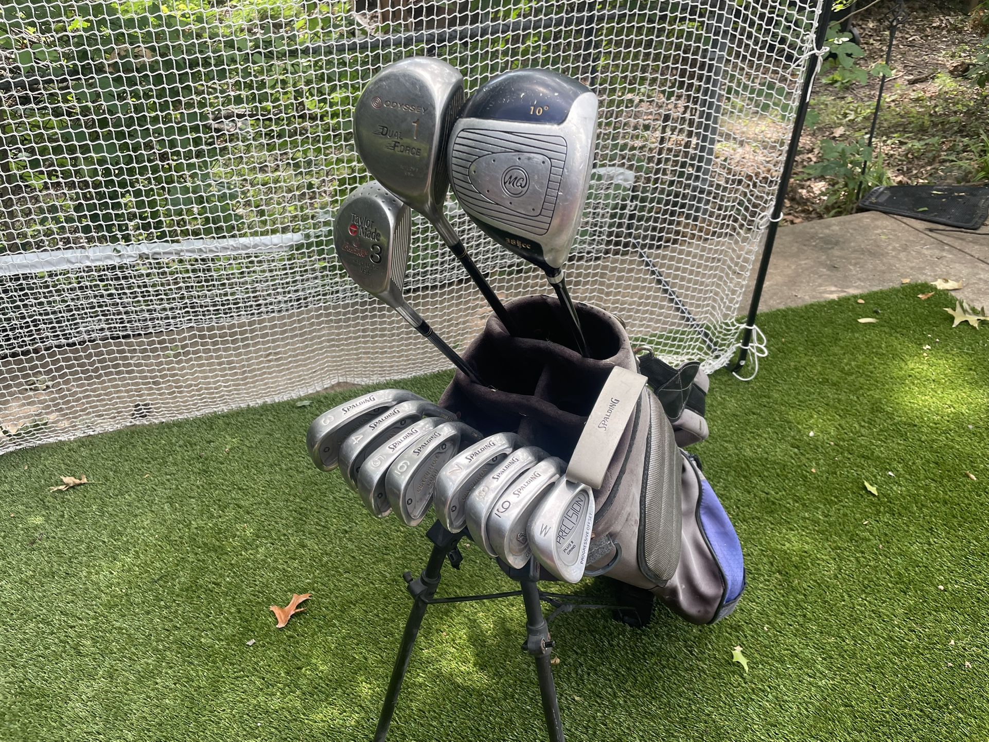 GOLF CLUBS & BAG Full Set Great First Set Odyssey Driver, Taylormade 3 Wood, Full Iron Set, Putter, Wilson Carry Bag