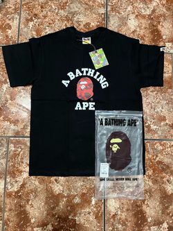 Bathing ape black and red bape t shirt