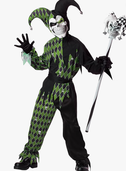 California Costumes: Jokes on You! Scary Jester, Youth Halloween Costume XL size 12-14