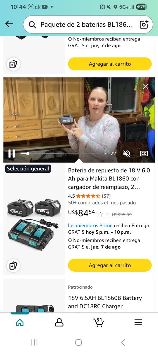 Bateria Battery 6.0  Ah  New  .. 2 batteries with their charger