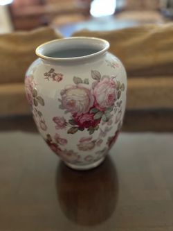 vintage fine porcelain floral ovoid vase