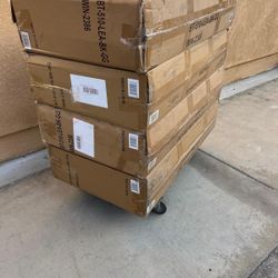 4 New Boss leather Sled  Base side Chair /w Arms asking $45 Each thank You 