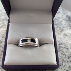 Men's Black Onyx Ring 1 Diamond