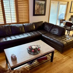  Genuine Leather Sectional Couch 