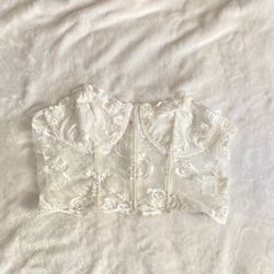 White Floral Corset 