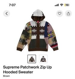Supreme Patchwork Zip Up Hooded Sweater Brown (SS26) XL x 2
