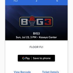 4 Big3 Floor Seats